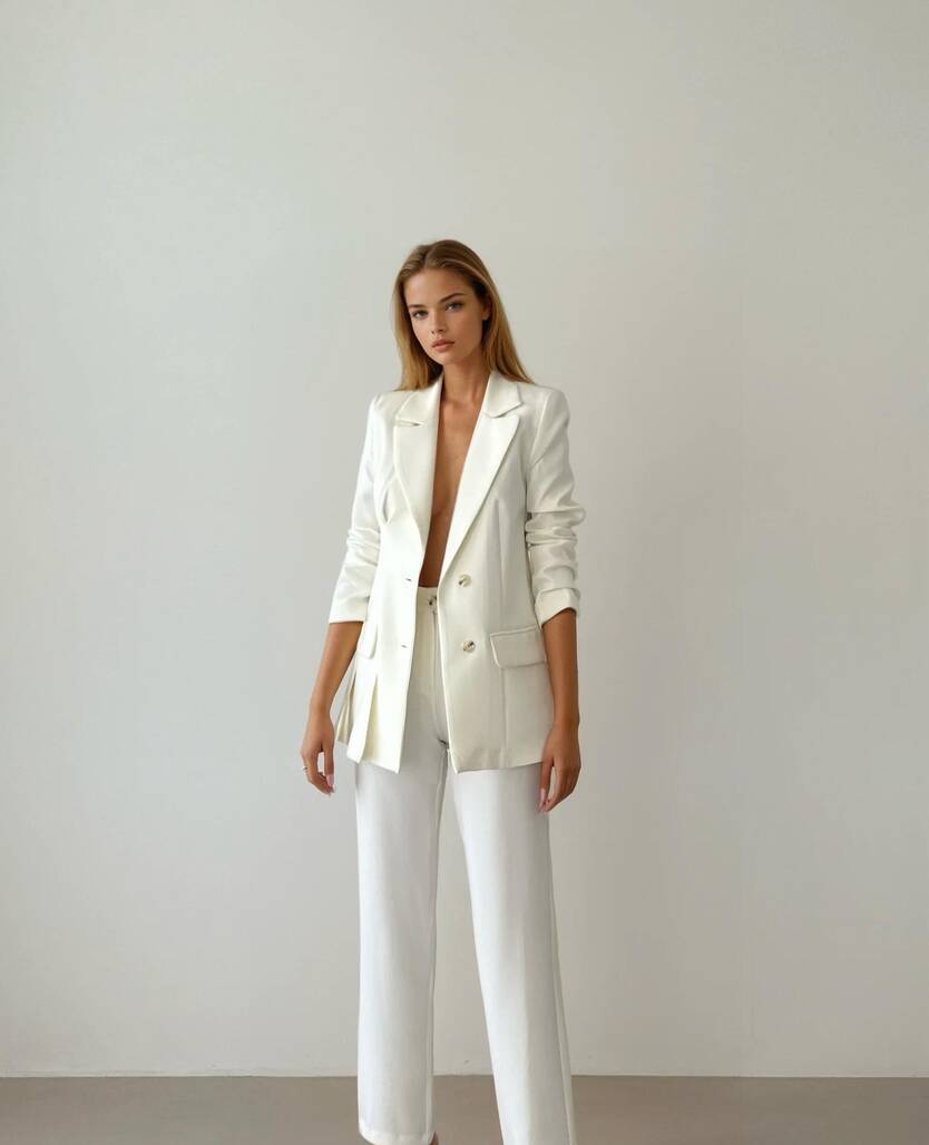 BLAZER ÇEKET BEYAZ TAKIM-11874