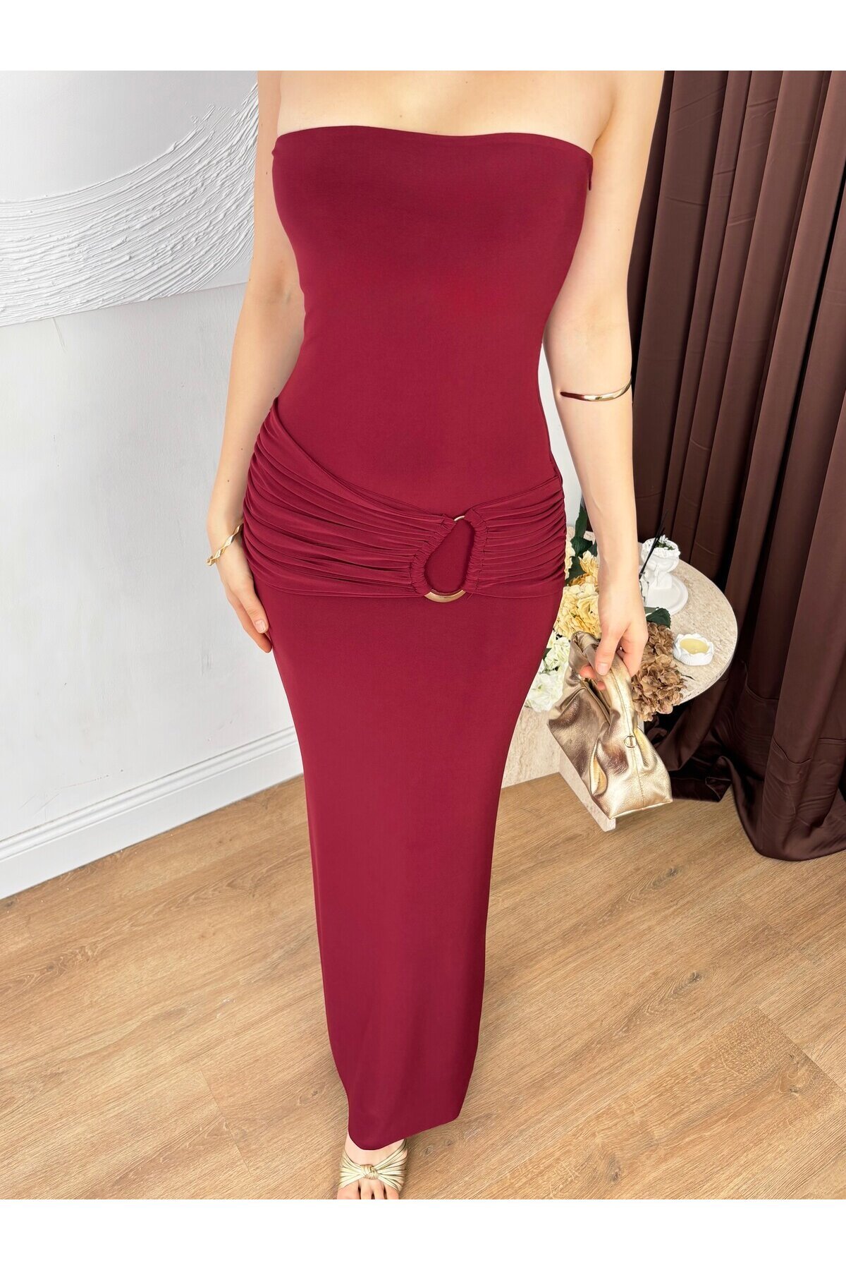 BORDO 20029 ELBİSE