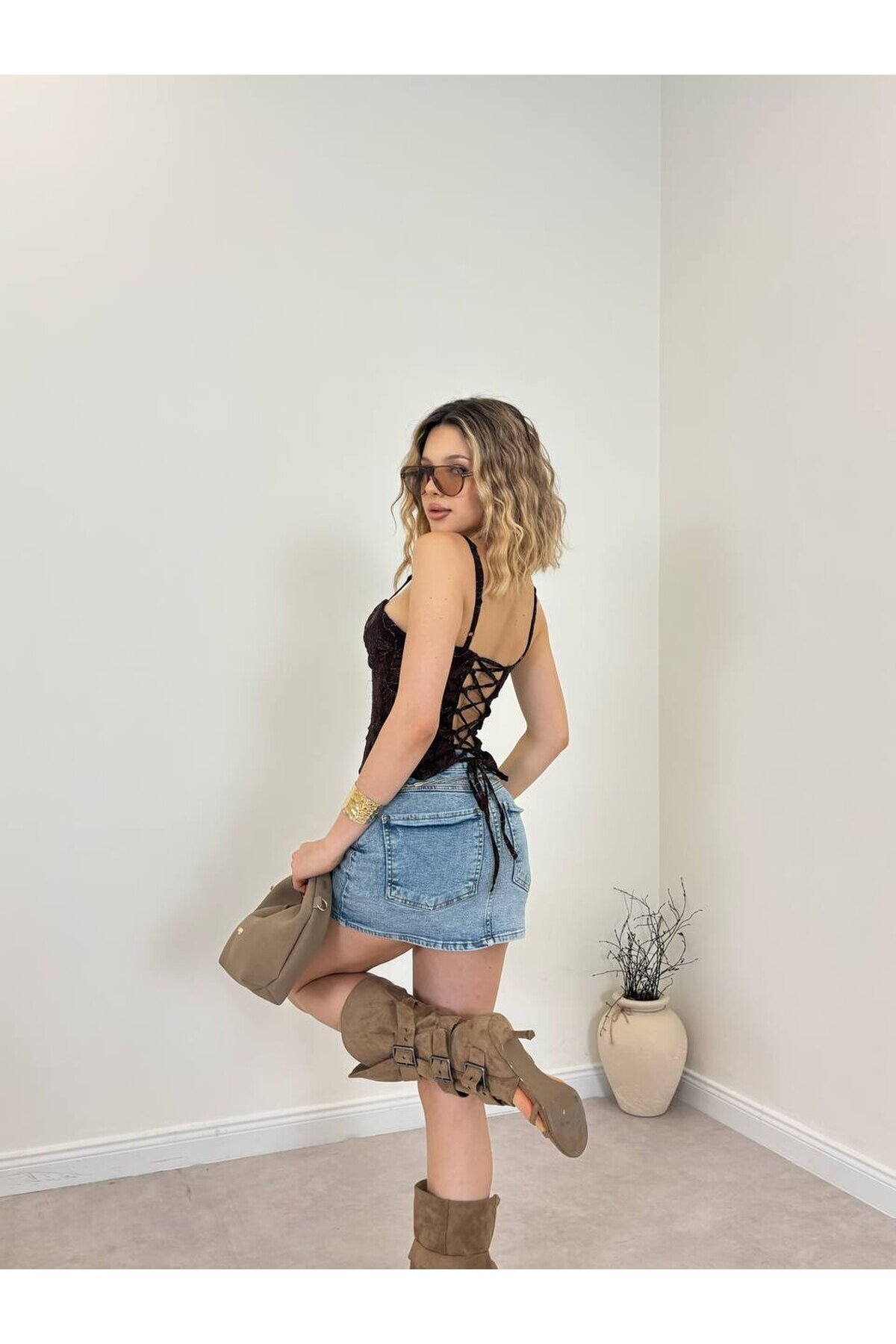 BROWN 20499 BLOUSE