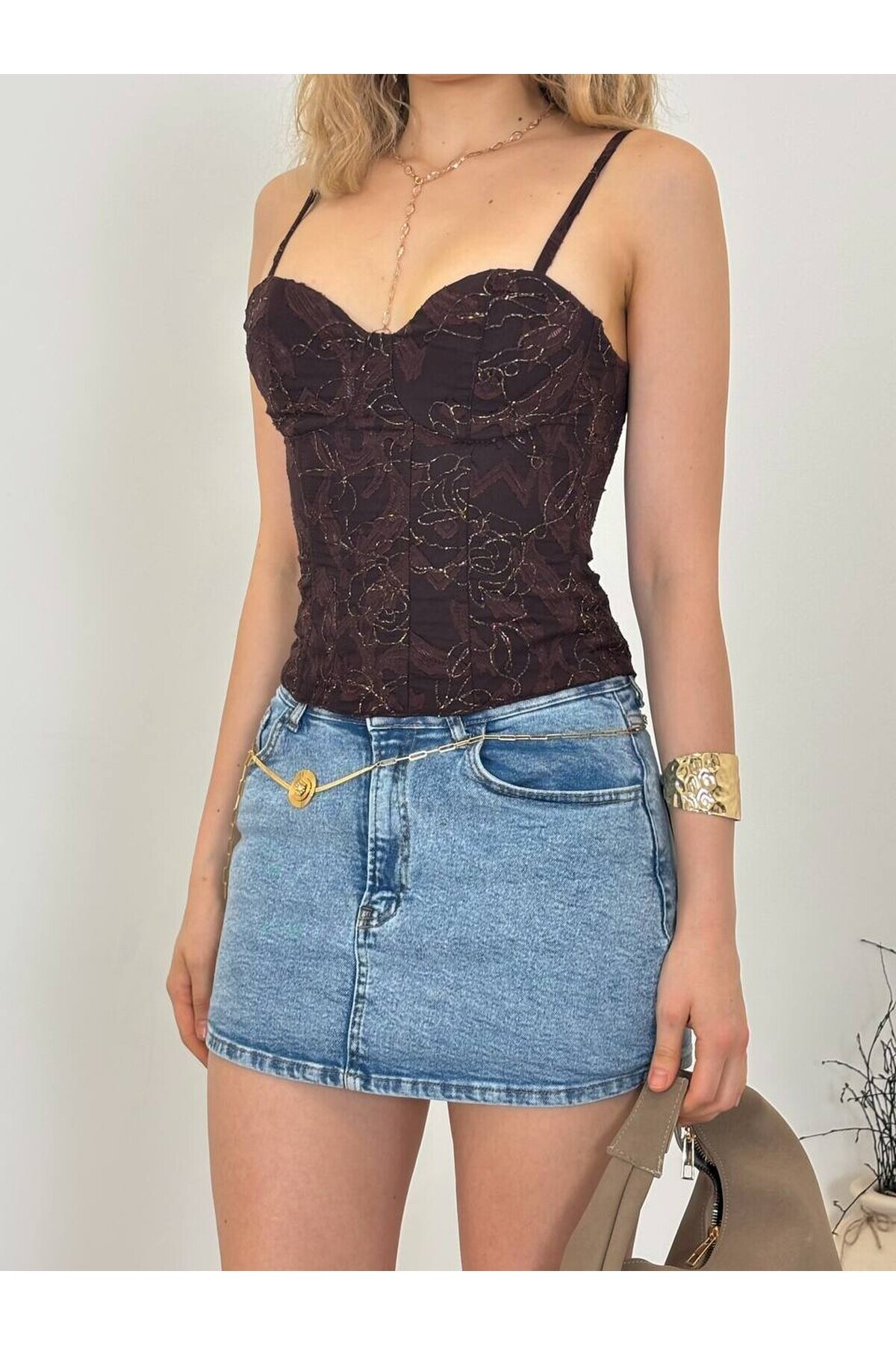 BROWN 20499 BLOUSE
