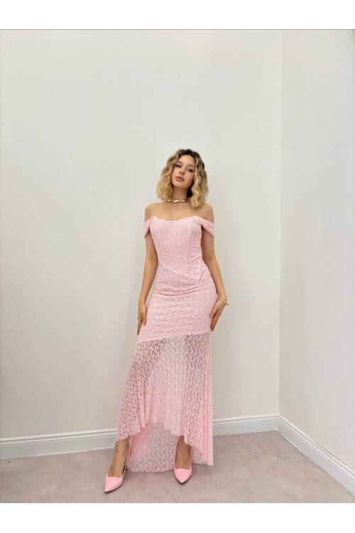 PEMBE 20245 ELBİSE