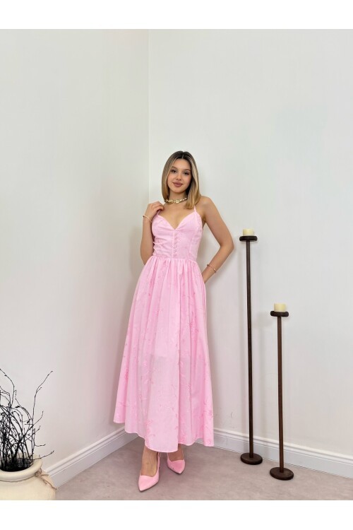 PEMBE 20466 ELBİSE