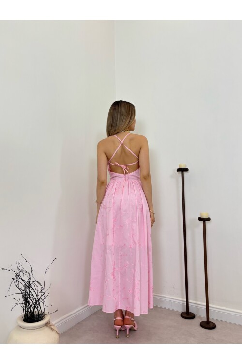 PEMBE 20466 ELBİSE