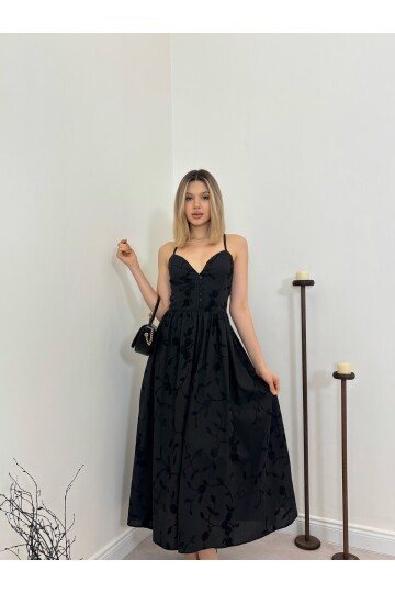 أسود 20466 فستان