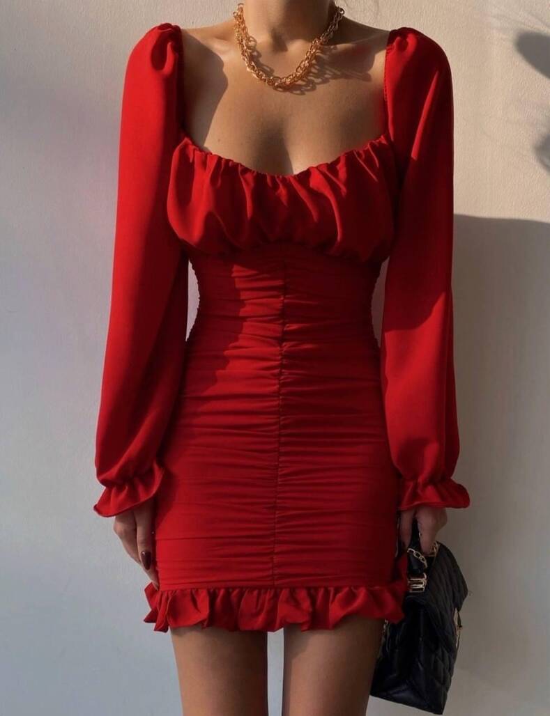 Kiremit Mini Elbise - 10615